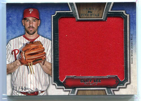 2012 Topps Five Star Jumbo Jersey CL Cliff Lee Jumbo Jersey 71/92