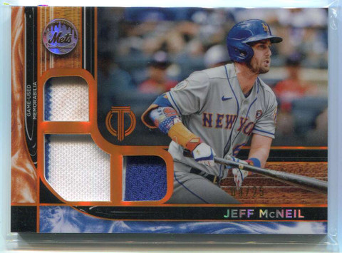 2022 Topps Tribute Triple Relics Orange TTRJMC Jeff McNeil Triple Jersey 9/25