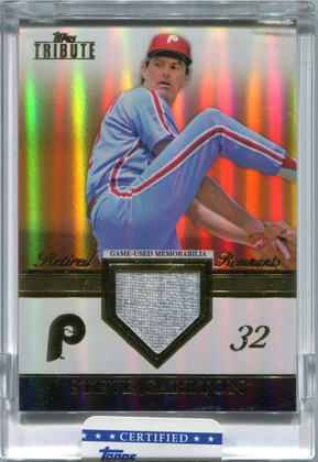 2012 Topps Tribute Retired Remnants Relics Orange SC Steve Carlton Bat 20/25