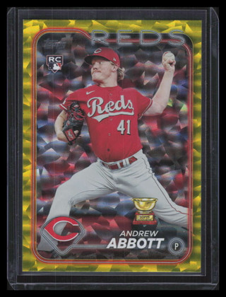 2024 Topps Yellow Crackle Foil Board 214 Andrew Abbott Rookie 12/50