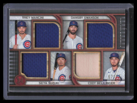 2023 Topps Museum Primary Pieces Mancini Suzuki Swanson Bellinger Bat Jersey /75