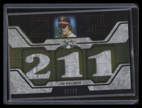 2008 Topps Triple Threads Relics Sepia 144 Jim Palmer Triple Jersey 17/27 211