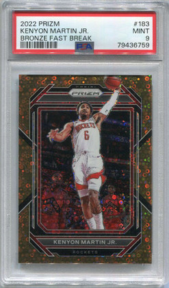 2022-23 Panini Prizm Prizms Fast Break Bronze 183 Kenyon Martin Jr. 5/20 PSA 9