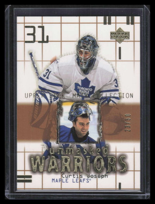 2001-02 UD Mask Collection Gold 189 Curtis Joseph UW 23/50 Unmasked Warriors