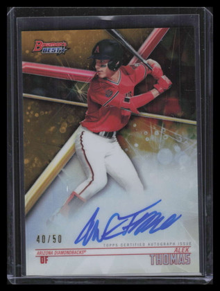 2018 Bowman's Best '18 Autographs Gold Refractor Alek Thomas Rookie Auto 40/50