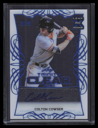 2021 Leaf Trinity Clear Autograph Platinum cacc1 Colton Cowser Rookie Auto 38/99