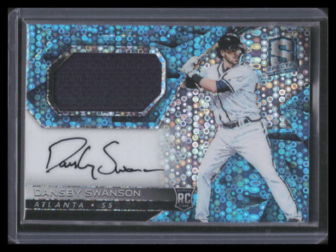 2017 Panini Spectra Autographs Blue 4 Dansby Swanson Rookie Jersey Auto 66/99