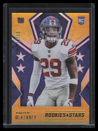 2020 Rookies and Stars Gold 148 Xavier McKinney Rookie 10/10