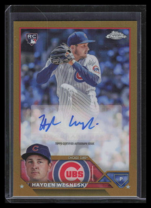 2023 Topps Chrome Update Autographs Gold Refractor Hayden Wesneski RC Auto 13/50