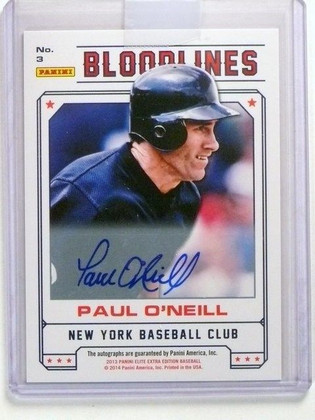 2013 Panini Elite Bloodlines Paul O'neill & Michael autograph auto #D09/25