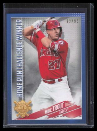 2019 Topps Home Run Challenge August Blue hrc1 Mike Trout 72/99