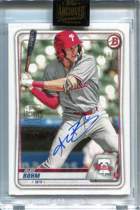 2022 Topps Archives Signature Series Alec Bohm Auto 79/99 2020 Bowman Prospects