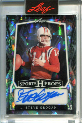 2025 Leaf Metal Sports Heroes Crystal Silver basg1 Steve Grogan Auto 30/35