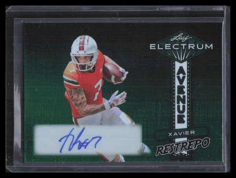 2024 Leaf Electrum Avenue Autographs Green Xavier Restrepo Rookie Auto 3/5