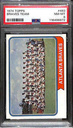 1974 Topps 483 Atlanta Braves TC Team Card PSA 8 NM-MT