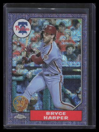 2022 Topps Update '87 Silver Pack Chrome Purple Refractor Bryce Harper 52/75