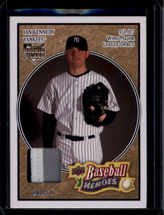 2008 Upper Deck Heroes Patch Beige 120 Ian Kennedy Rookie Patch 6/10