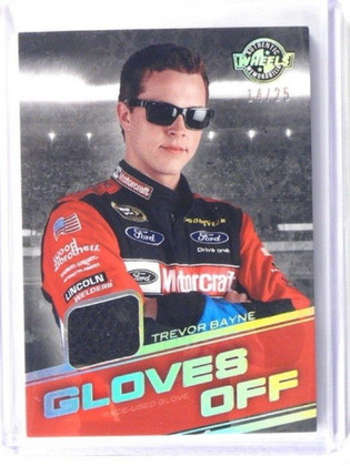 2011 Wheels Gloves Off Trevor Bayne race used glove #D14/25 #GO-TB
