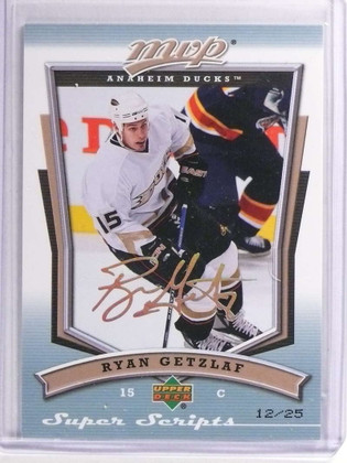 2007-08 Upper Deck MVP Super Scripts Ryan Getzlaf #D12/25 #105