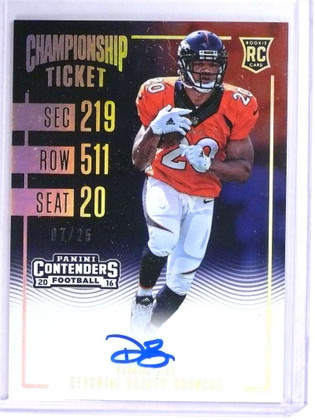2016 Contenders Chmpionship DeVontae Booker Autograph rc #D07/25 