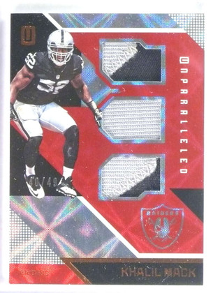 2016 Panini Unparalleled Triple Khalil Mack Jersey Patch #D40/49 #95