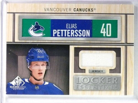 2019-20 SP Game Used Locker Essentials Elias Pettersson Jersey #LEEP