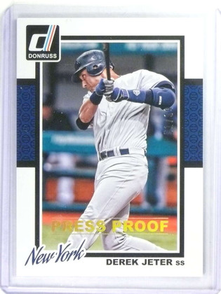 2014 Donruss Baseball Derek Jeter Press Proof Gold #D51/99 #154