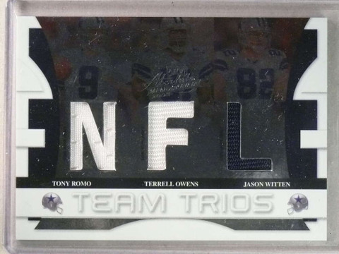 2008 Absolute Tony Romo Terrell Owens Witten Team Trios Jersey #D082/100