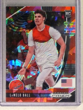2020-21 Prizm Draft Picks Prizm Prizms Red Ice LaMelo Ball Rookie RC #43 