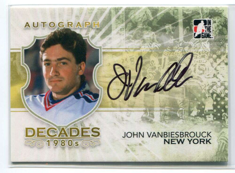 2010-11 ITG Decades 1980s Autographs AJV John Vanbiesbrouck Auto