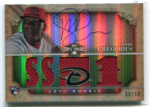 2013 Topps Triple Threads Emerald 167 Didi Gregorious Rookie Jersey Auto 30/50