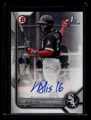 2022 Bowman Prospect Autographs PPAET Elijah Tatis Rookie Auto