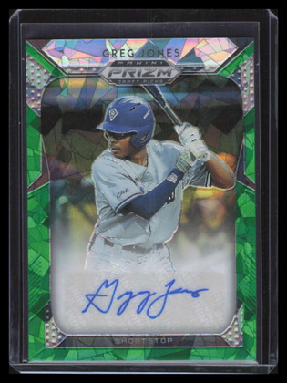 2019 Panini Prizm Draft Autographs Prizms Green Ice Greg Jones Rookie Auto 3/18