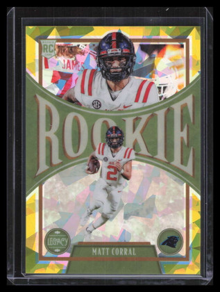2022 Panini Legacy Premium Edition Yellow Diamond 142 Matt Corral Rookie 7/25