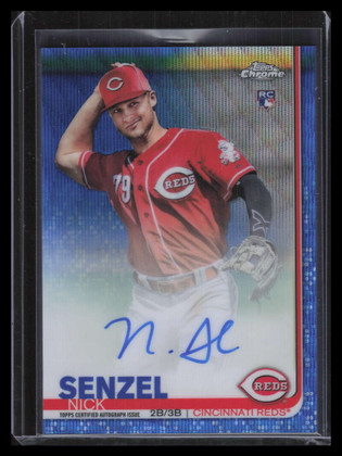 2019 Topps Chrome Autographs Blue Wave Refractor Nick Senzel Rookie Auto 44/150