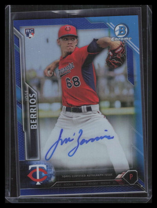 2016 Bowman Chrome Autographs Blue Refractor Jose Berrios Rookie Auto 82/150