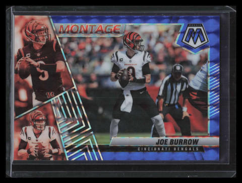 2022 Panini Mosaic Montage Mosaic Blue Refractor 5 Joe Burrow 12/99