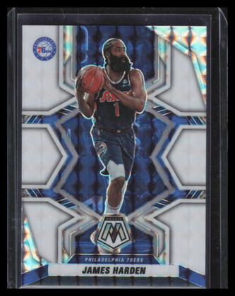 2021-22 Panini Mosaic Mosaic White Refractor 27 James Harden 7/25