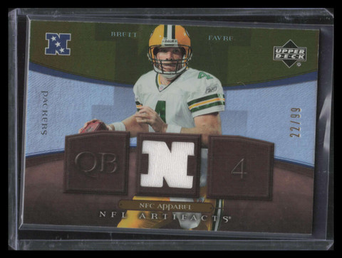2007 Artifacts AFC/NFC Apparel Gold BF Brett Favre Jersey 22/99