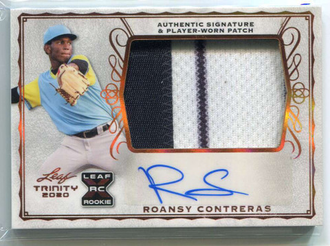 2020 Leaf Trinity Patch Autographs parc1 Roansy Contreras Rookie Patch Auto