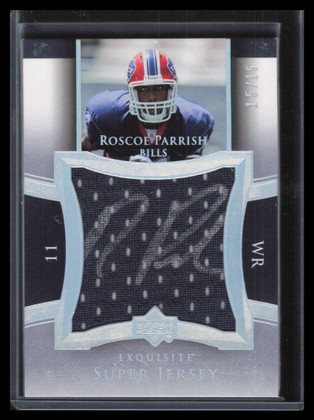 2005 Exquisite Super Autographs Roscoe Parrish Rookie Jumbo Jersey Auto 15/15