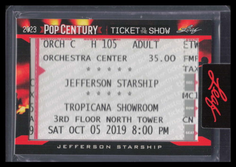 2023 Leaf Pop Century Metal Tickets to the Show Jefferson Starship Ticket Stub
