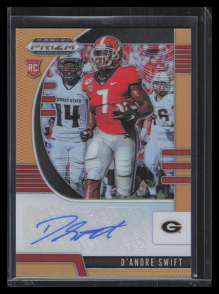 2020 Panini Prizm Draft Autographs Orange 120 D'Andre Swift Rookie Auto 40/149