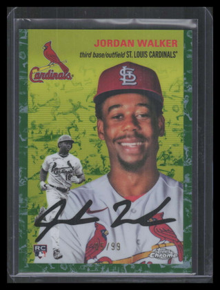 2023 Topps Chrome Platinum Toile White Green Refractor Jordan Walker Rookie 5/99