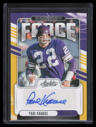 2020 Absolute Gridiron Force Signatures 5 Paul Krause Auto 69/75