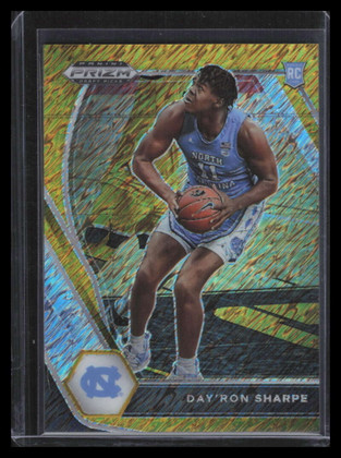 2021-22 Panini Prizm Draft Variations Gold Shimmer 25 Day'Ron Sharpe Rookie 5/10