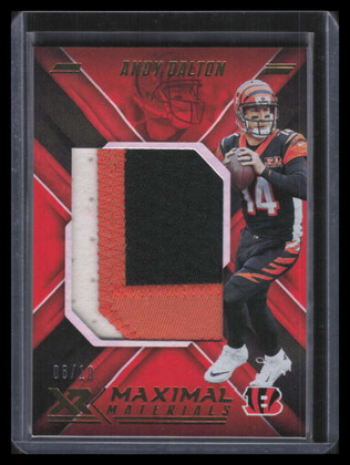 2018 Panini XR Maximal Materials Orange 21 Andy Dalton Jumbo Patch 8/10
