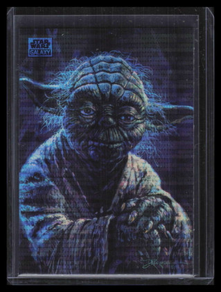 2024 Topps Chrome Star Wars Galaxy Aqua Sonar Refractor 92 Yoda 61/199