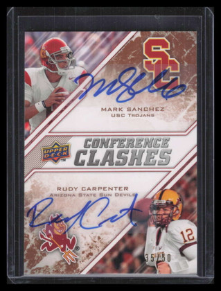 2009 UD Draft Autographs Copper 268 Rudy Carpenter Mark Sanchez RC Auto 35/50