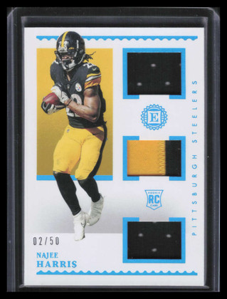 2021 Panini Encased Memorabilia Sapphire Najee Harris RC Triple Jersey Patch /50